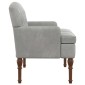 vidaXL Love seat με κουμπιά Ανοιχτό γκρι 111 x 65 x 79 εκ Βελούδο
