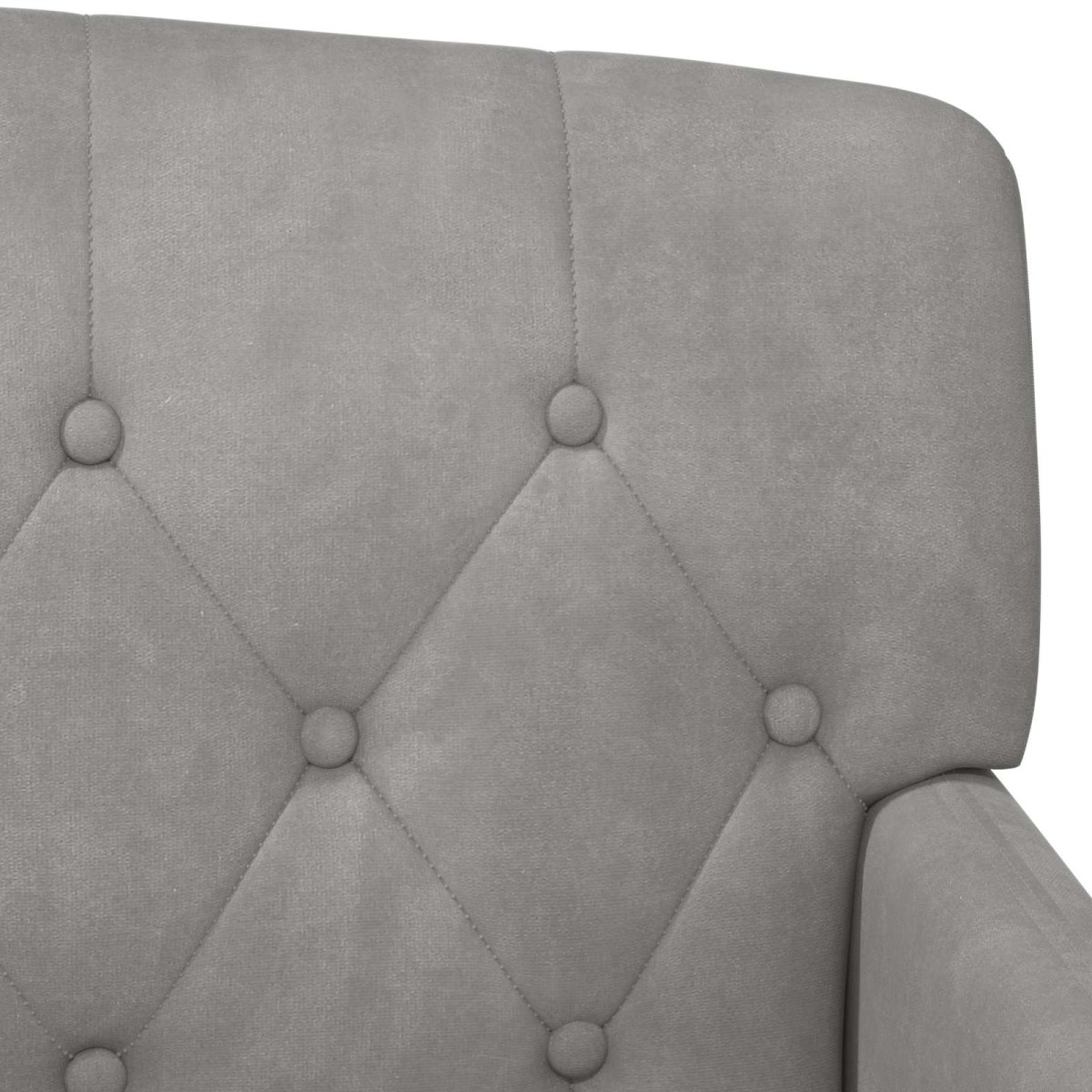 vidaXL Love seat με κουμπιά Ανοιχτό γκρι 111 x 65 x 79 εκ Βελούδο