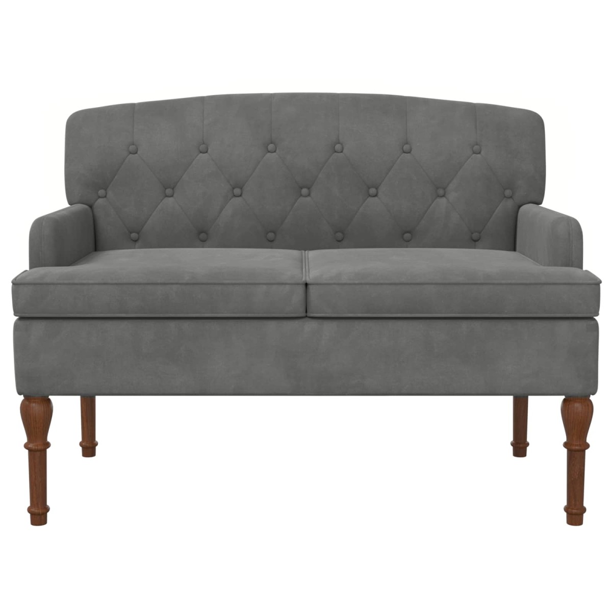 vidaXL Love seat με κουμπιά Σκούρο Γκρι 111 x 65 x 79 εκ Βελούδο