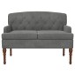 vidaXL Love seat με κουμπιά Σκούρο Γκρι 111 x 65 x 79 εκ Βελούδο