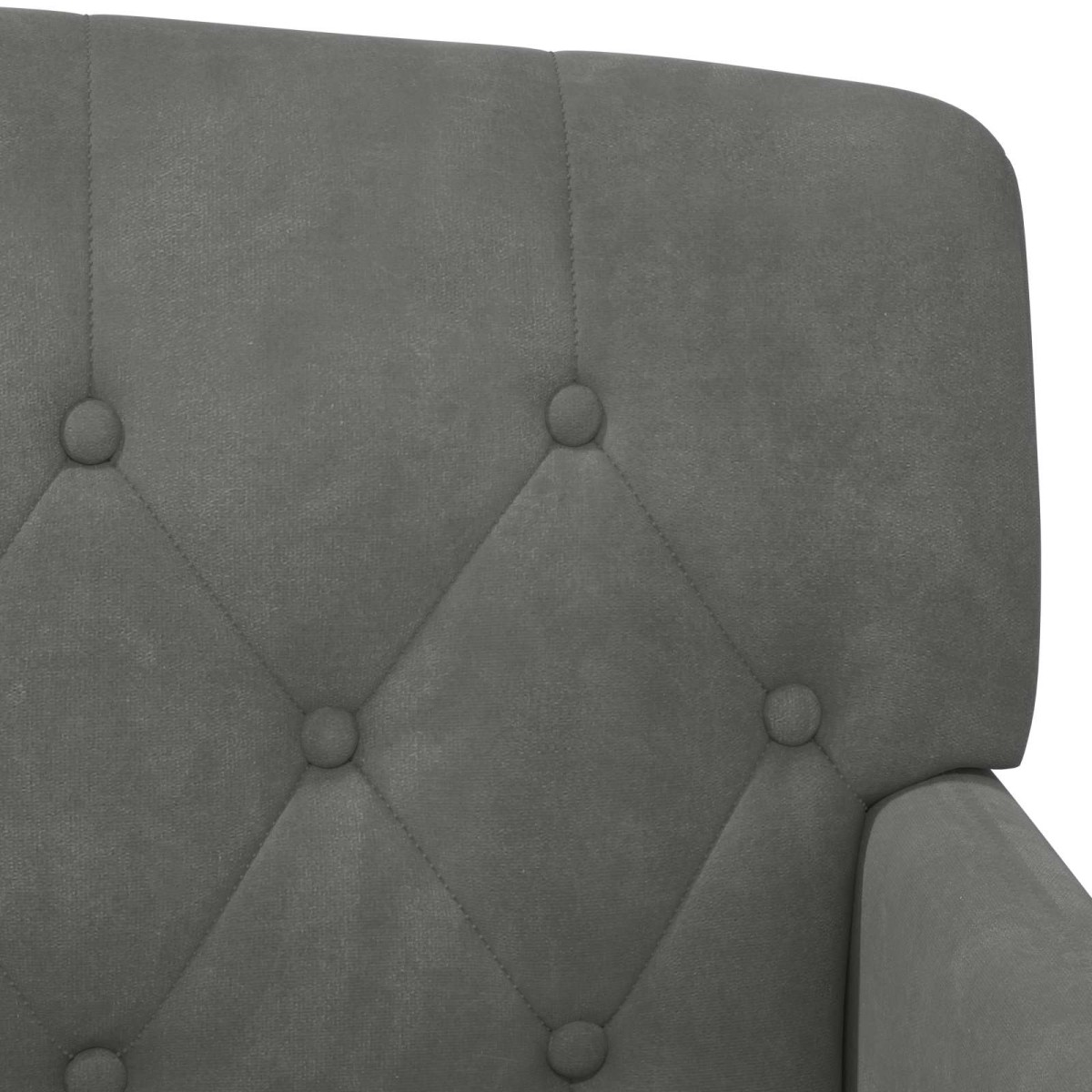 vidaXL Love seat με κουμπιά Σκούρο Γκρι 111 x 65 x 79 εκ Βελούδο
