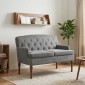 vidaXL Love seat με κουμπιά Σκούρο Γκρι 111 x 65 x 79 εκ Βελούδο