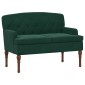vidaXL Love seat με κουμπιά Σκούρο Πράσινο 111 x 65 x 79 εκ Βελούδο