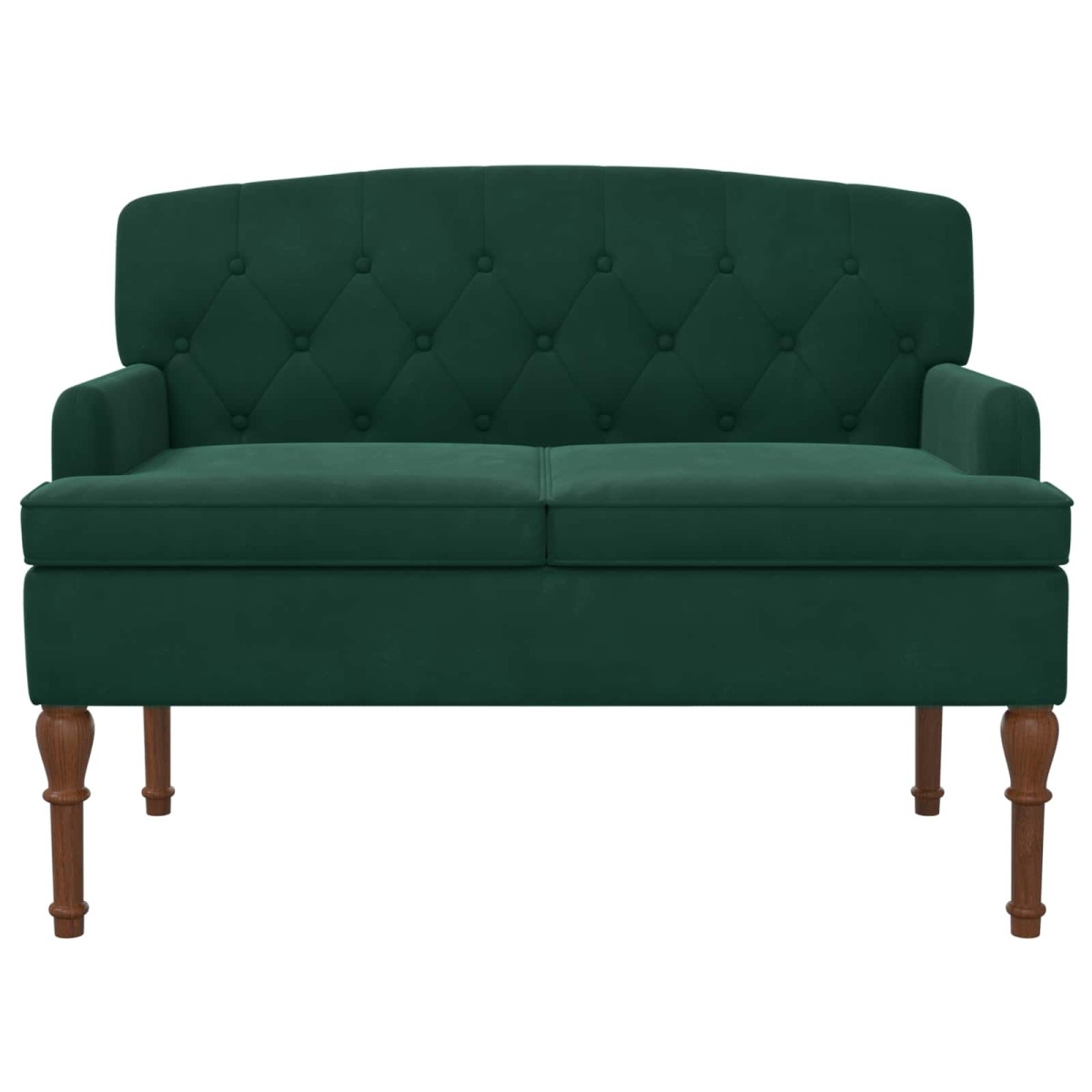 vidaXL Love seat με κουμπιά Σκούρο Πράσινο 111 x 65 x 79 εκ Βελούδο