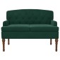 vidaXL Love seat με κουμπιά Σκούρο Πράσινο 111 x 65 x 79 εκ Βελούδο
