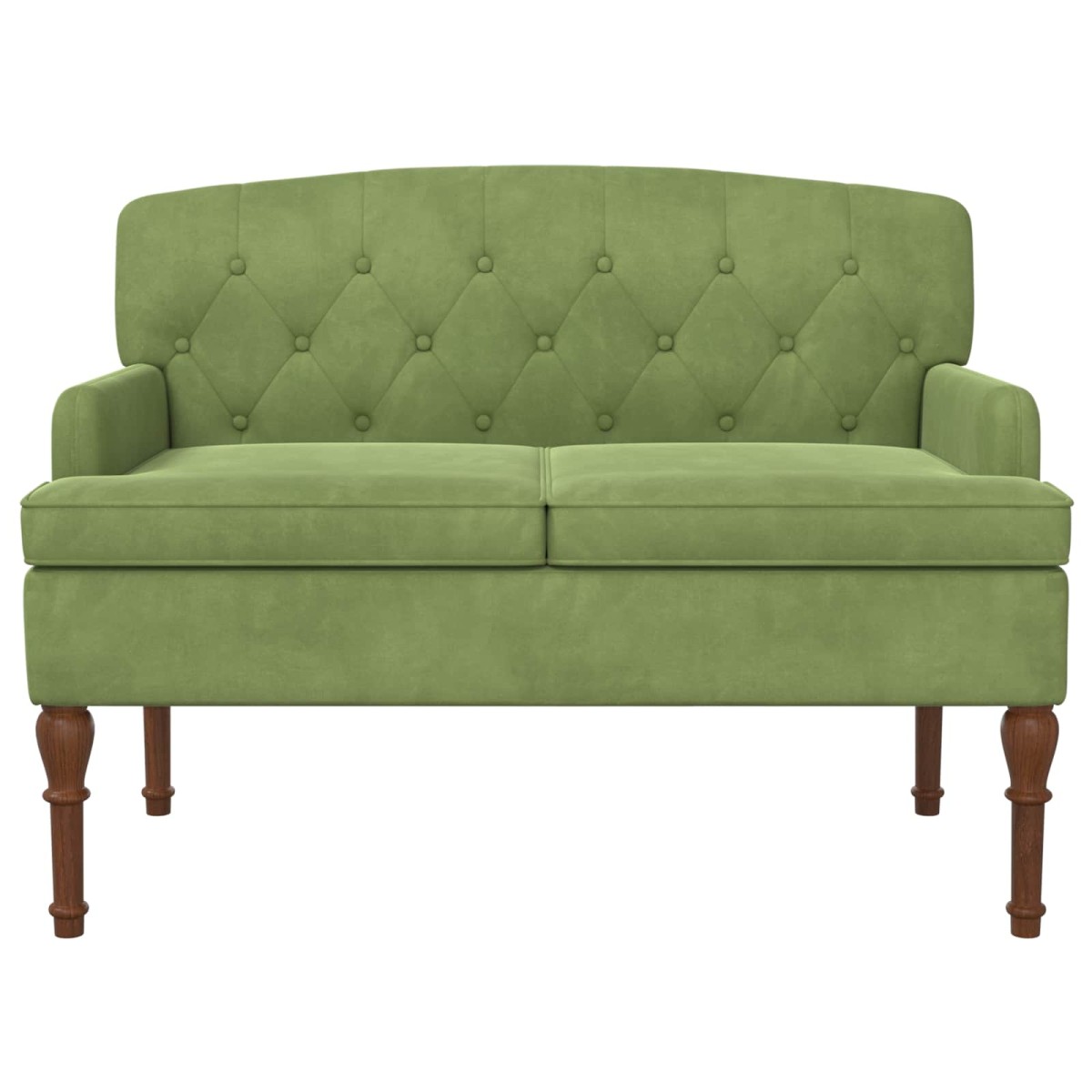 vidaXL Love seat με κουμπιά Ανοιχτό Πράσινο 111 x 65 x 79 εκ Βελούδο