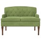 vidaXL Love seat με κουμπιά Ανοιχτό Πράσινο 111 x 65 x 79 εκ Βελούδο