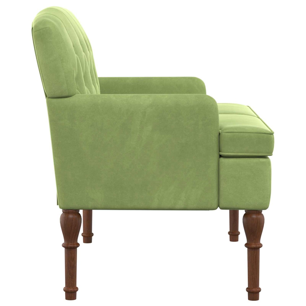 vidaXL Love seat με κουμπιά Ανοιχτό Πράσινο 111 x 65 x 79 εκ Βελούδο