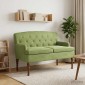 vidaXL Love seat με κουμπιά Ανοιχτό Πράσινο 111 x 65 x 79 εκ Βελούδο