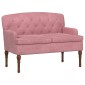 vidaXL Love seat με κουμπιά Ροζ 111 x 65 x 79 εκ Βελούδο