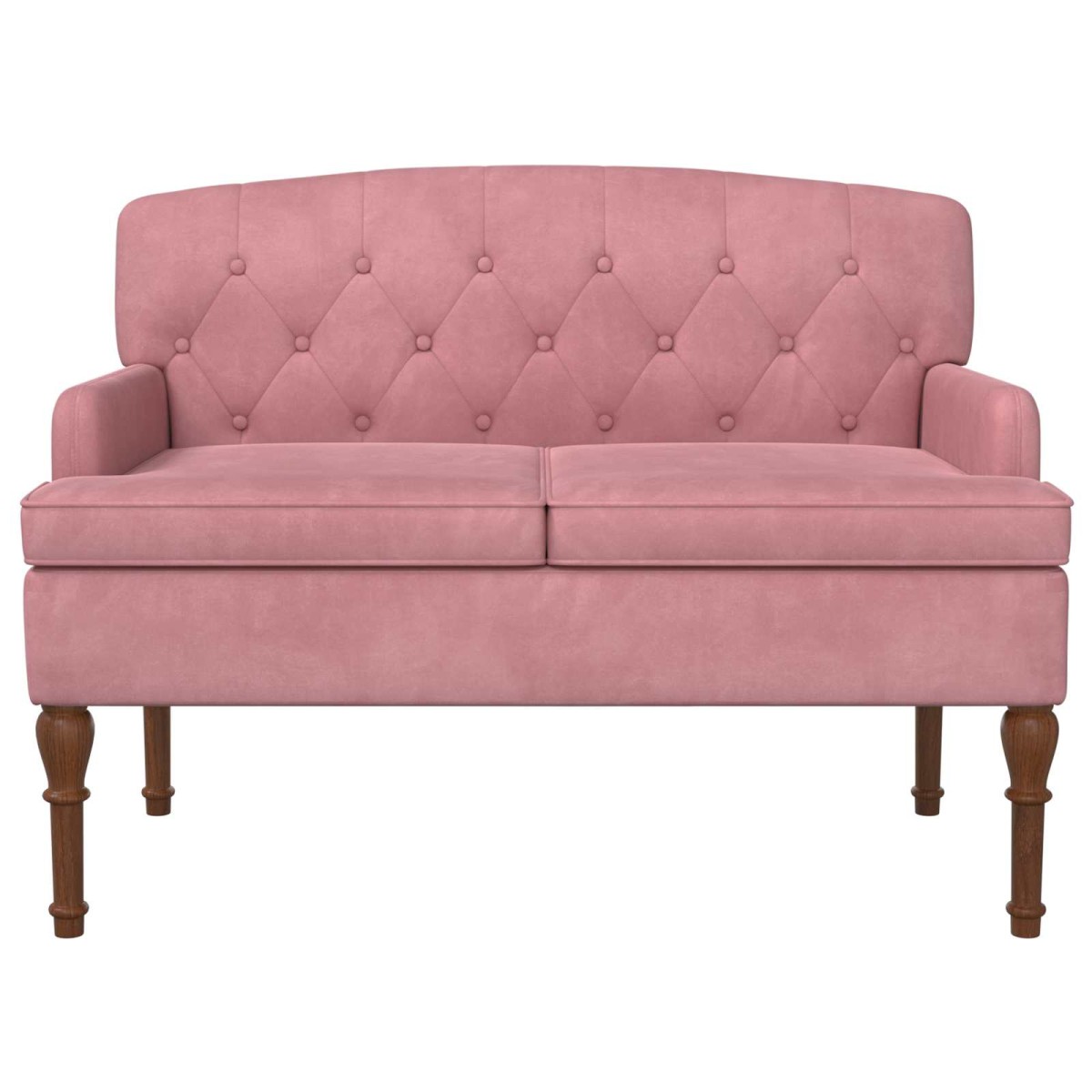 vidaXL Love seat με κουμπιά Ροζ 111 x 65 x 79 εκ Βελούδο