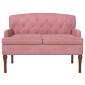 vidaXL Love seat με κουμπιά Ροζ 111 x 65 x 79 εκ Βελούδο