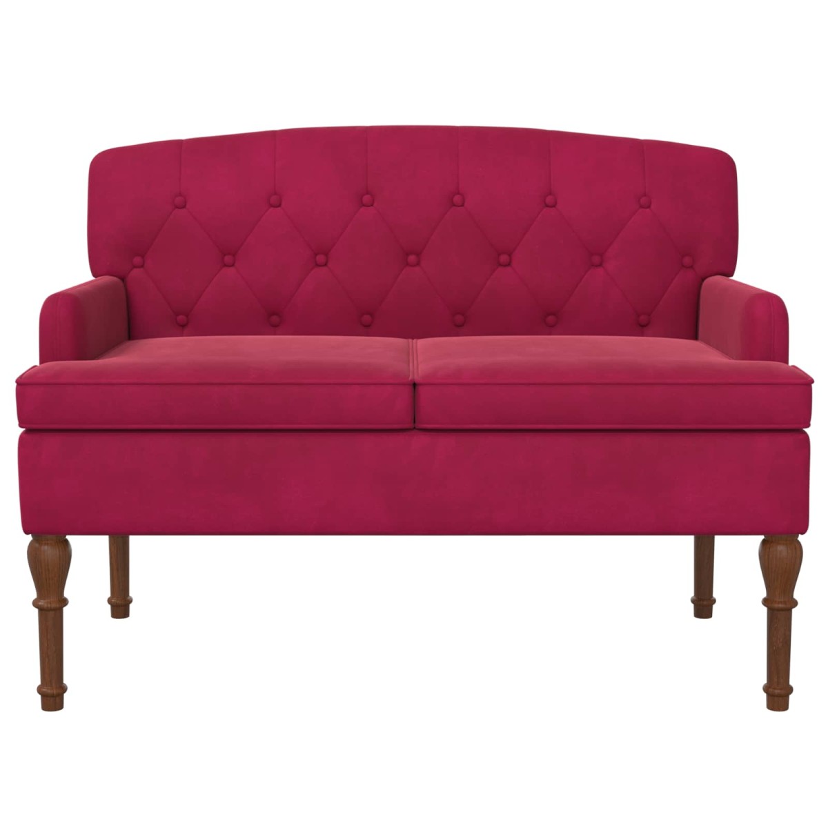 vidaXL Love seat με κουμπιά Κόκκινο 111 x 65 x 79 εκ Βελούδο
