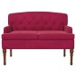 vidaXL Love seat με κουμπιά Κόκκινο 111 x 65 x 79 εκ Βελούδο