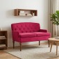 vidaXL Love seat με κουμπιά Κόκκινο 111 x 65 x 79 εκ Βελούδο