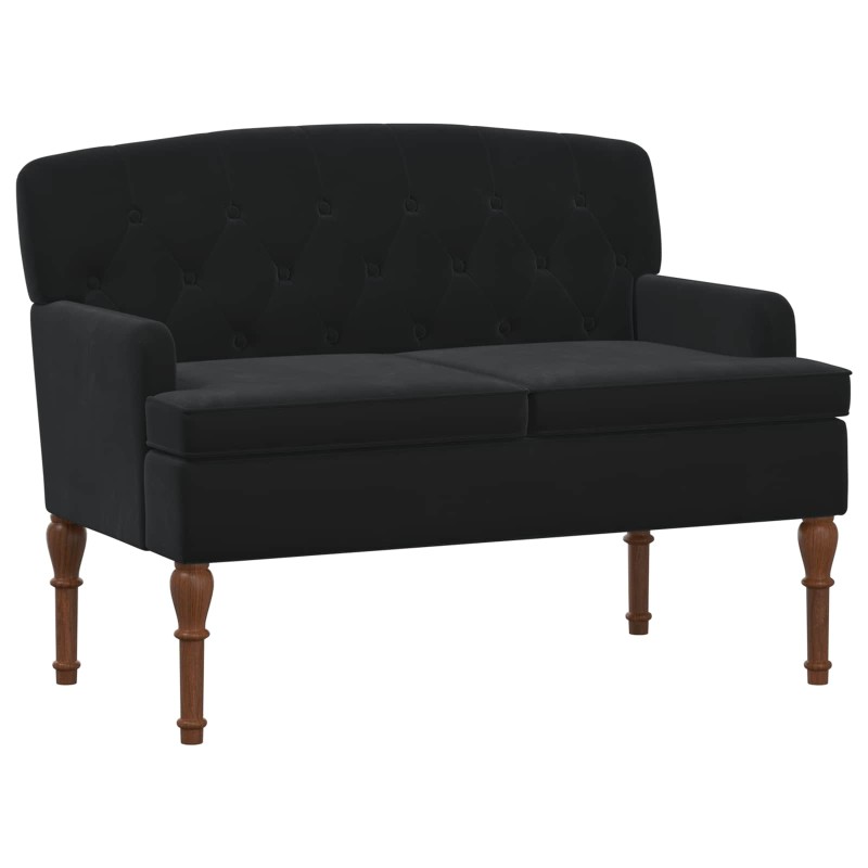 vidaXL Love seat με κουμπιά Μαύρο 111 x 65 x 79 εκ Βελούδο