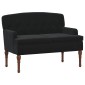 vidaXL Love seat με κουμπιά Μαύρο 111 x 65 x 79 εκ Βελούδο