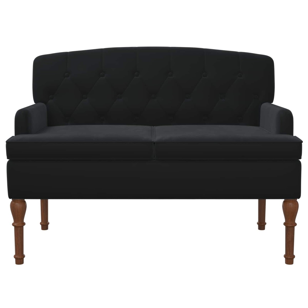 vidaXL Love seat με κουμπιά Μαύρο 111 x 65 x 79 εκ Βελούδο