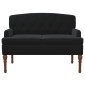 vidaXL Love seat με κουμπιά Μαύρο 111 x 65 x 79 εκ Βελούδο