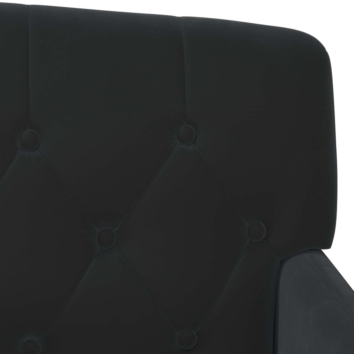 vidaXL Love seat με κουμπιά Μαύρο 111 x 65 x 79 εκ Βελούδο