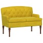 vidaXL Love seat με κουμπιά Απαλό Κίτρινο 111 x 65 x 79 εκ Βελούδο
