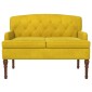 vidaXL Love seat με κουμπιά Απαλό Κίτρινο 111 x 65 x 79 εκ Βελούδο