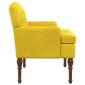 vidaXL Love seat με κουμπιά Απαλό Κίτρινο 111 x 65 x 79 εκ Βελούδο