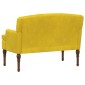 vidaXL Love seat με κουμπιά Απαλό Κίτρινο 111 x 65 x 79 εκ Βελούδο