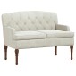 vidaXL Love seat με κουμπιά Κρεμ 111 x 65 x 79 εκ Βελούδο