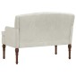 vidaXL Love seat με κουμπιά Κρεμ 111 x 65 x 79 εκ Βελούδο
