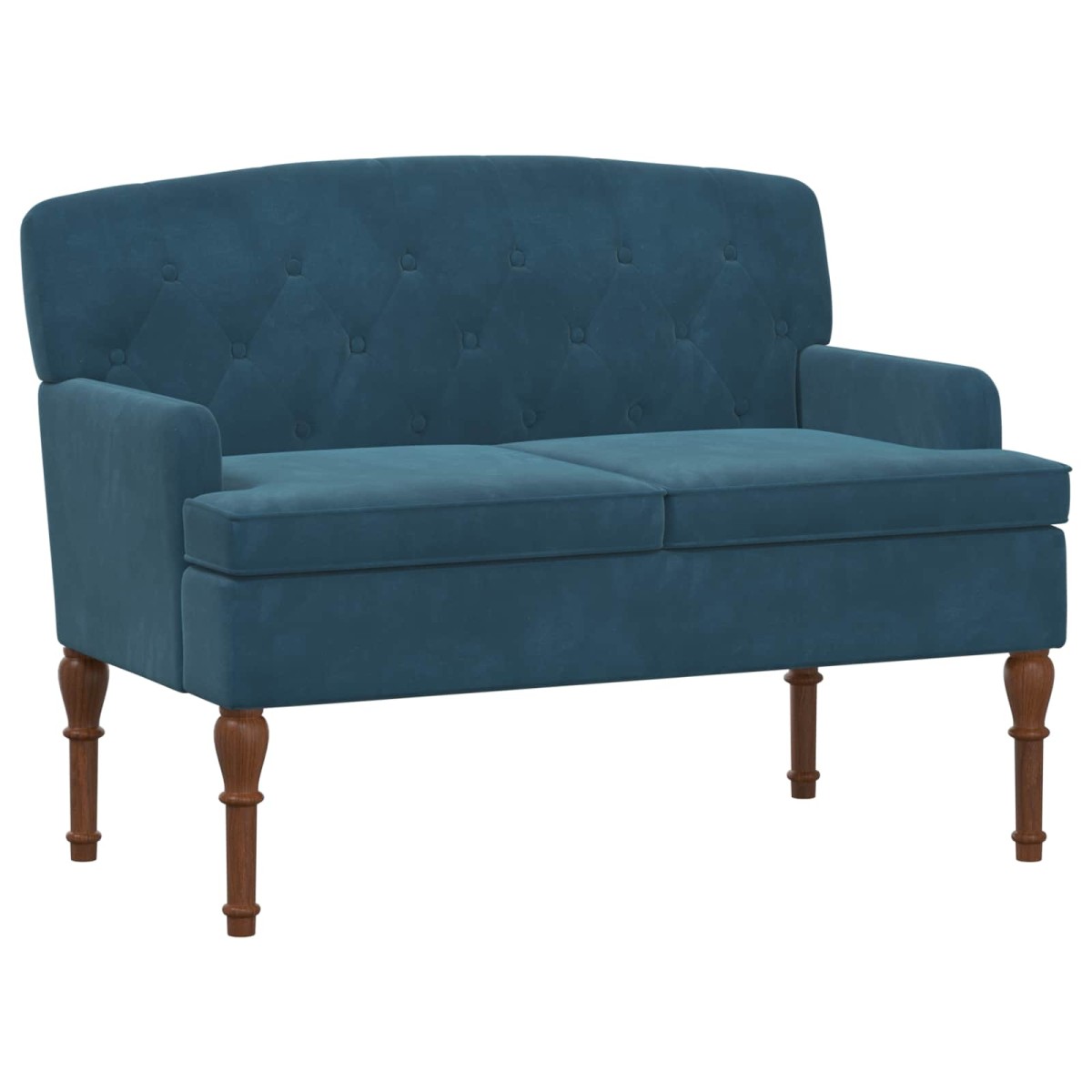 vidaXL Love seat με κουμπιά Μπλε 111 x 65 x 79 εκ Βελούδο