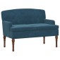 vidaXL Love seat με κουμπιά Μπλε 111 x 65 x 79 εκ Βελούδο