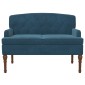 vidaXL Love seat με κουμπιά Μπλε 111 x 65 x 79 εκ Βελούδο