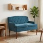 vidaXL Love seat με κουμπιά Μπλε 111 x 65 x 79 εκ Βελούδο
