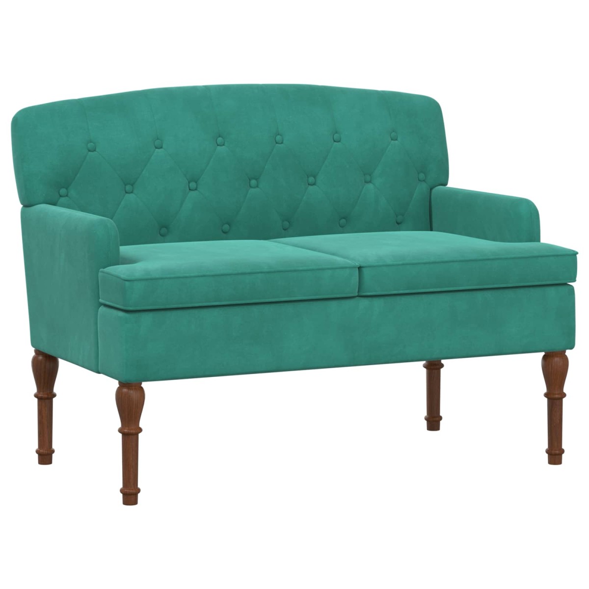 vidaXL Love seat με κουμπιά Τιρκουάζ 111 x 65 x 79 εκ Βελούδο