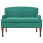 vidaXL Love seat με κουμπιά Τιρκουάζ 111 x 65 x 79 εκ Βελούδο