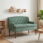 vidaXL Love seat με κουμπιά Θαλασσί 111 x 65 x 79 εκ Βελούδο