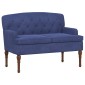 vidaXL Love seat με κουμπιά Μπλε Αστυνομίας 111 x 65 x 79 εκ Βελούδο