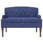 vidaXL Love seat με κουμπιά Μπλε Αστυνομίας 111 x 65 x 79 εκ Βελούδο