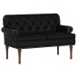 vidaXL Love seat με κουμπιά Μαύρο 120 x 65 x 77 εκ Τεχνητό Δέρμα