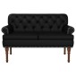 vidaXL Love seat με κουμπιά Μαύρο 120 x 65 x 77 εκ Τεχνητό Δέρμα