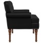 vidaXL Love seat με κουμπιά Μαύρο 120 x 65 x 77 εκ Τεχνητό Δέρμα