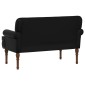 vidaXL Love seat με κουμπιά Μαύρο 120 x 65 x 77 εκ Τεχνητό Δέρμα