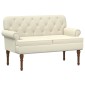vidaXL Love seat με κουμπιά Κρεμ 120 x 65 x 77 εκ Τεχνητό Δέρμα