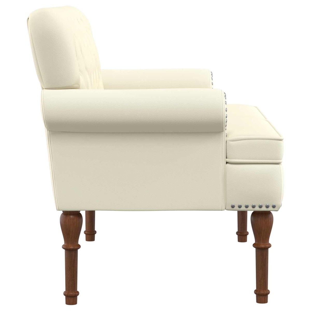 vidaXL Love seat με κουμπιά Κρεμ 120 x 65 x 77 εκ Τεχνητό Δέρμα