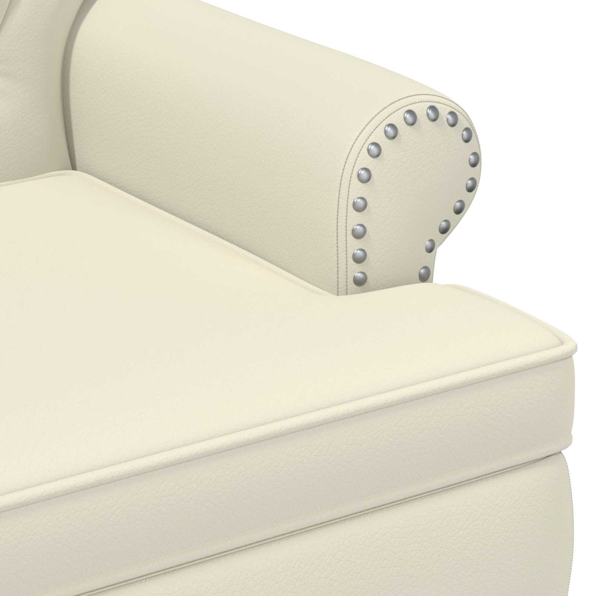 vidaXL Love seat με κουμπιά Κρεμ 120 x 65 x 77 εκ Τεχνητό Δέρμα