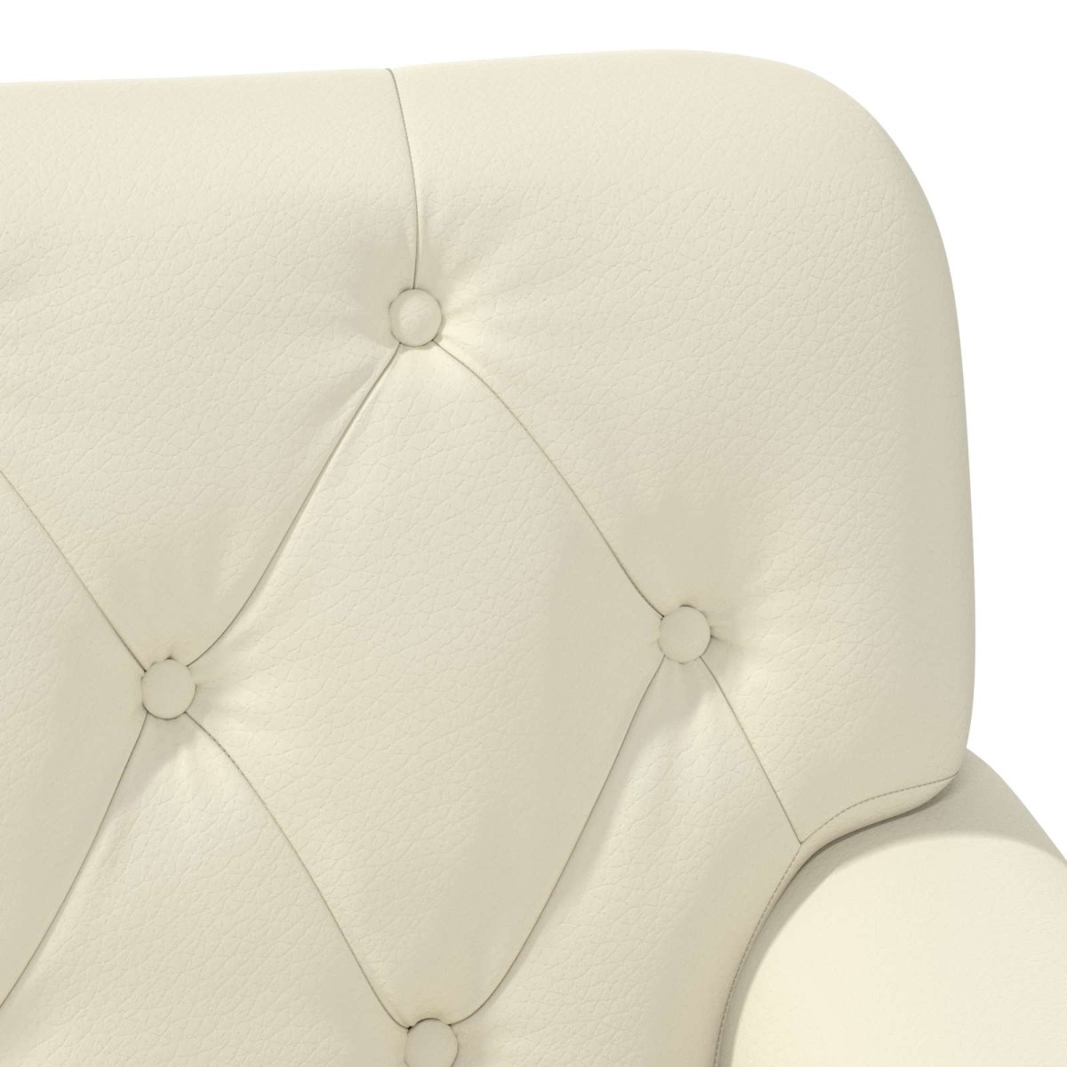 vidaXL Love seat με κουμπιά Κρεμ 120 x 65 x 77 εκ Τεχνητό Δέρμα