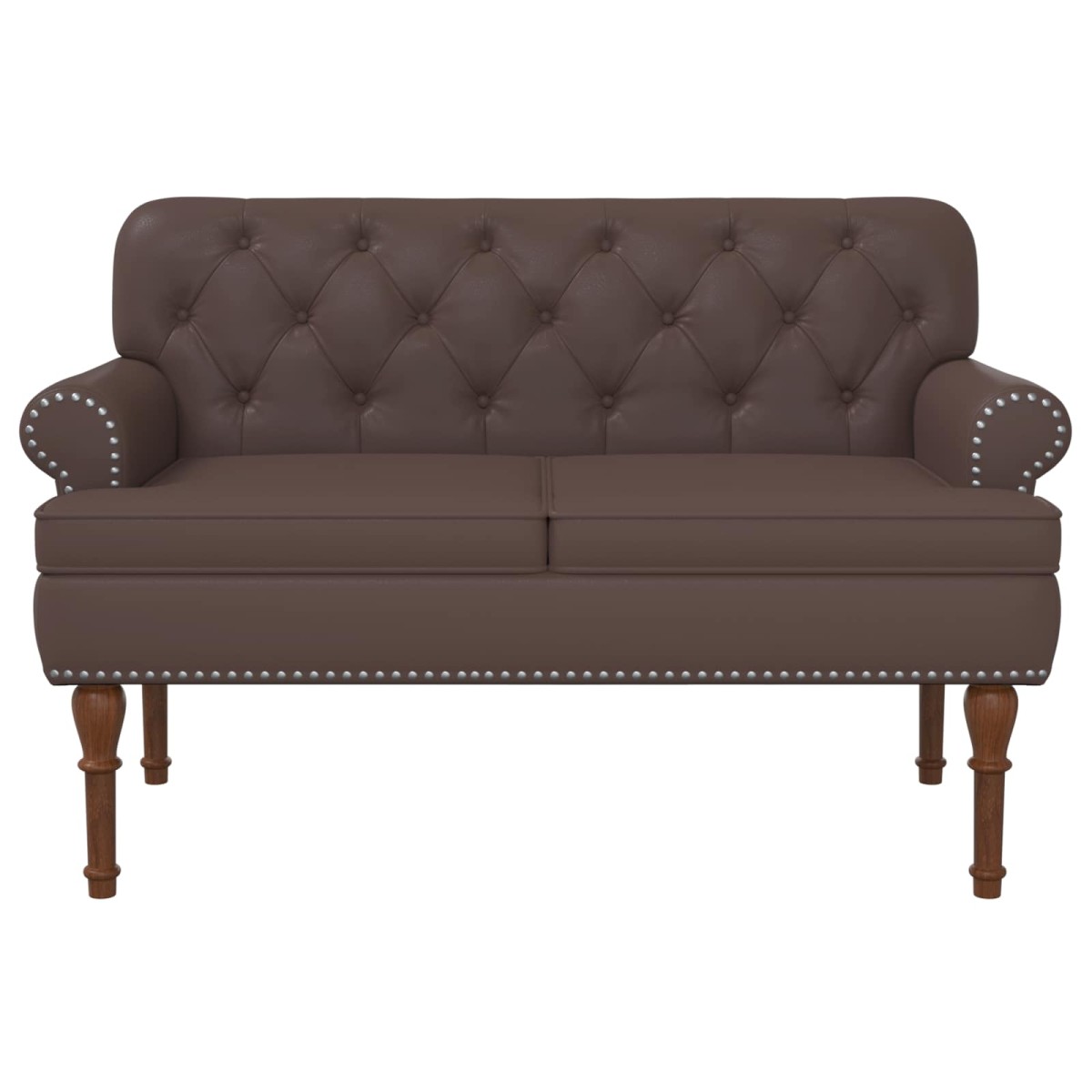 vidaXL Love seat με κουμπιά Καφέ 120 x 65 x 77 εκ Τεχνητό Δέρμα