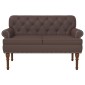 vidaXL Love seat με κουμπιά Καφέ 120 x 65 x 77 εκ Τεχνητό Δέρμα