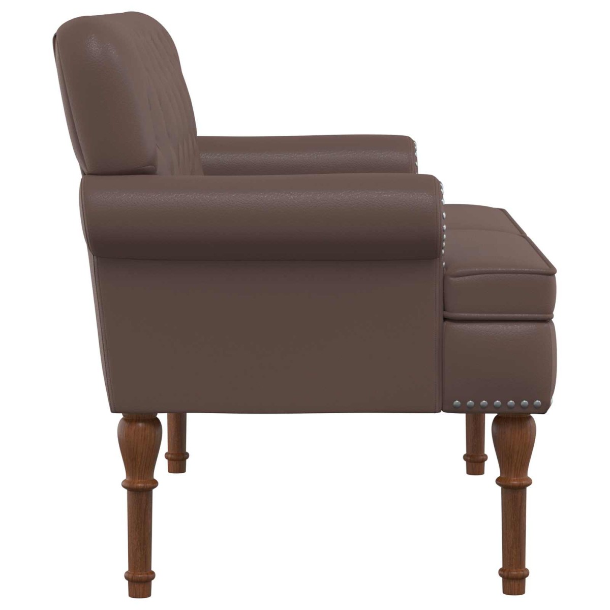 vidaXL Love seat με κουμπιά Καφέ 120 x 65 x 77 εκ Τεχνητό Δέρμα